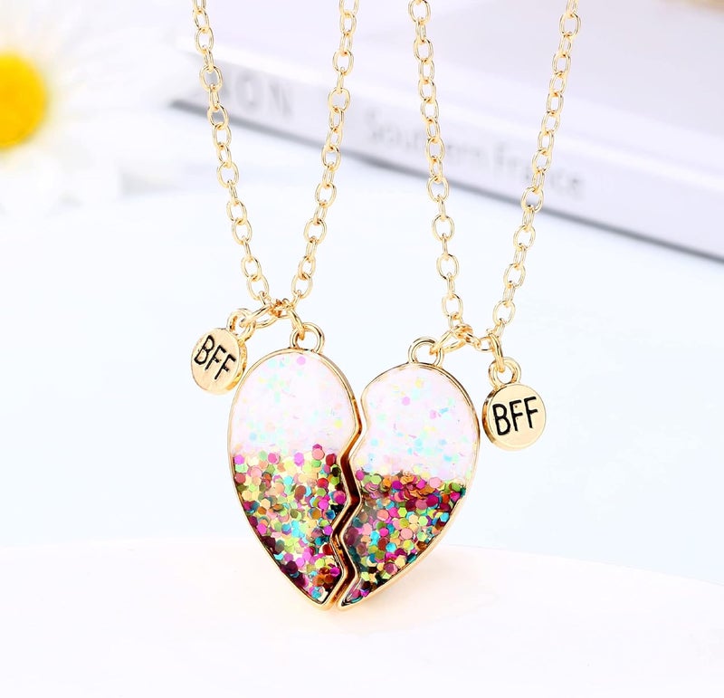 Lezmoii Friendship Necklace Best Friend Necklace Matching Magnetic Unicorn Mermaid BFF Necklace for 2 Girls Friendship Gifts - Image 3